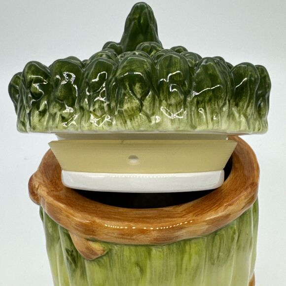 Vintage SAMWARE Made in China Ceramic ASPARAGUS SMALL canister/lid 1 of Set Of 3 - Picture 7 of 11
